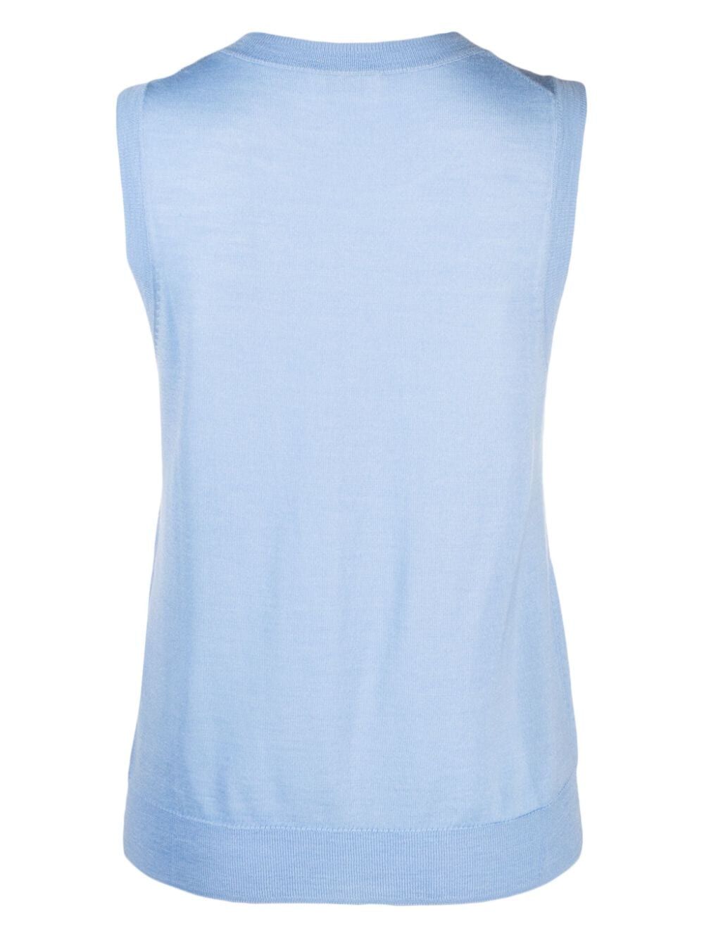 PAROSH Sleeveless Crew Neck Mini Sweater