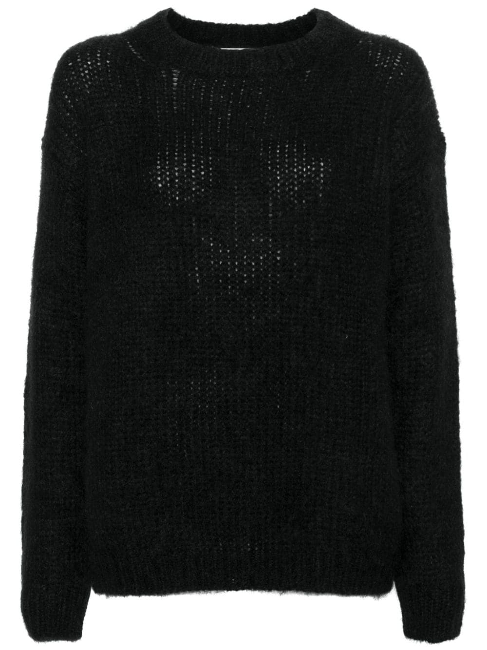 PAROSH Mohair Blend Drop Shoulder Crew Neck Sweater