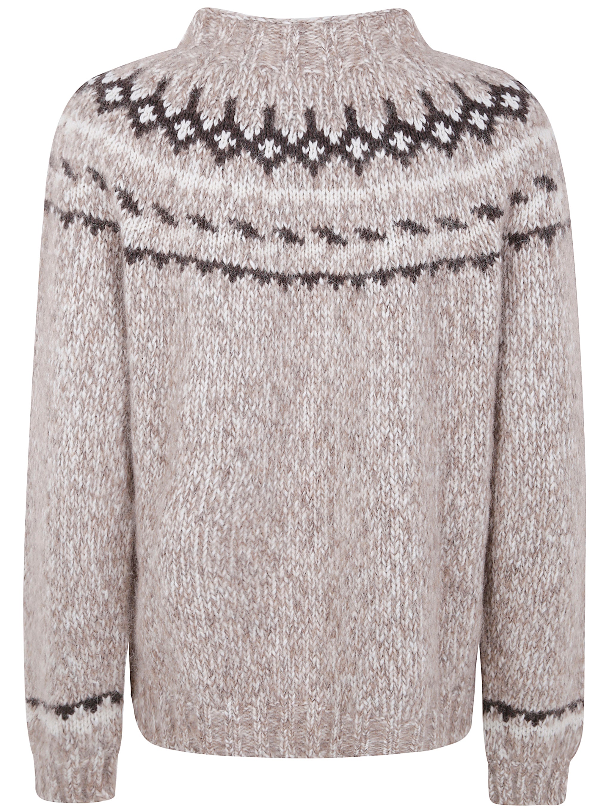 PAROSH Alpaca Blend Fair-Isle Pattern Sweater for Women