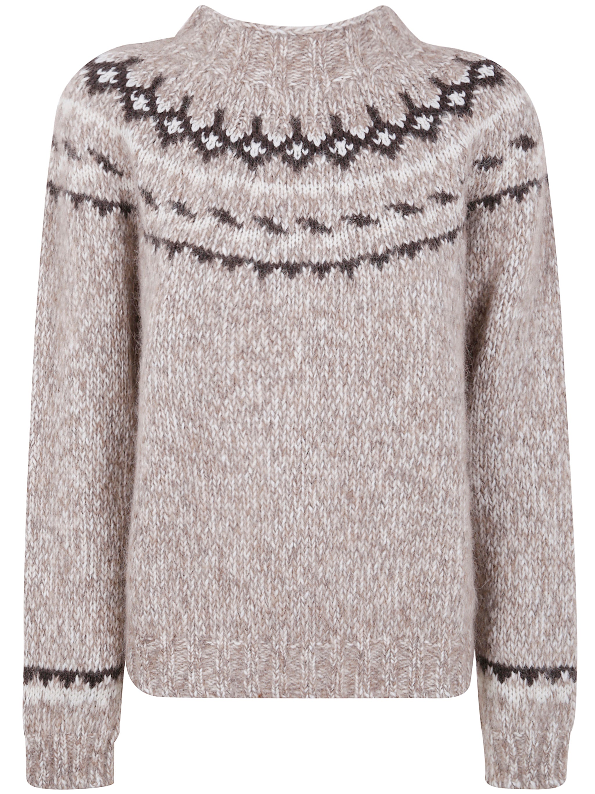PAROSH Alpaca Blend Fair-Isle Pattern Sweater for Women