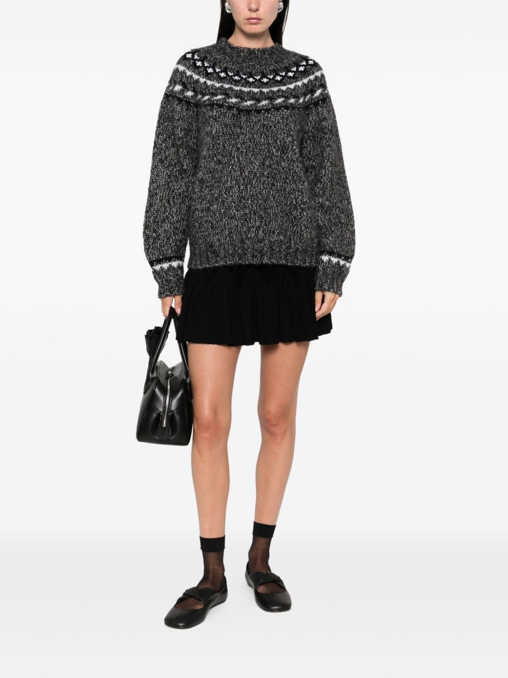 PAROSH Alpaca Blend Crew Neck Sweater for Women