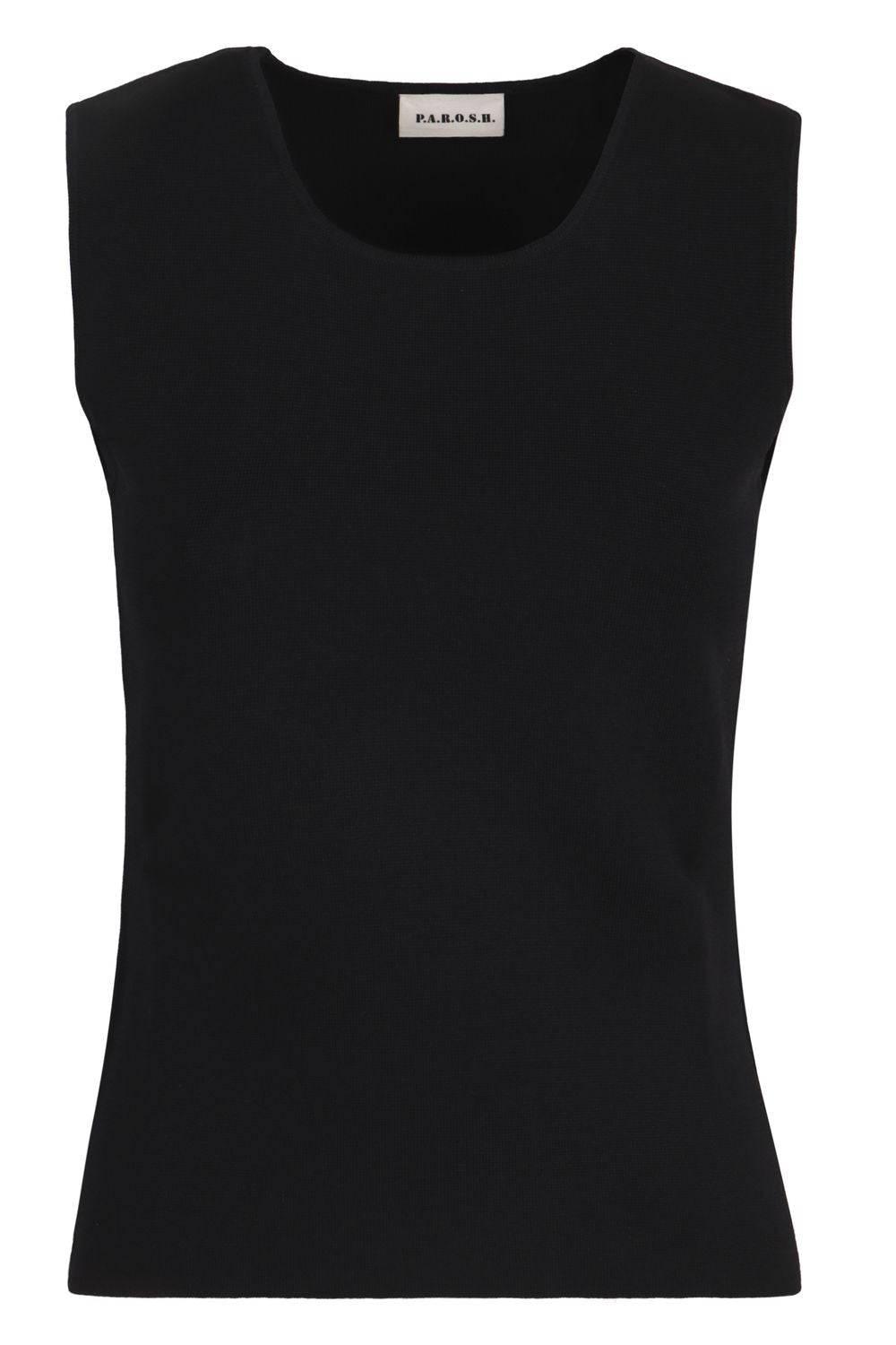 PAROSH Viscose Blend Rounded Neck Top