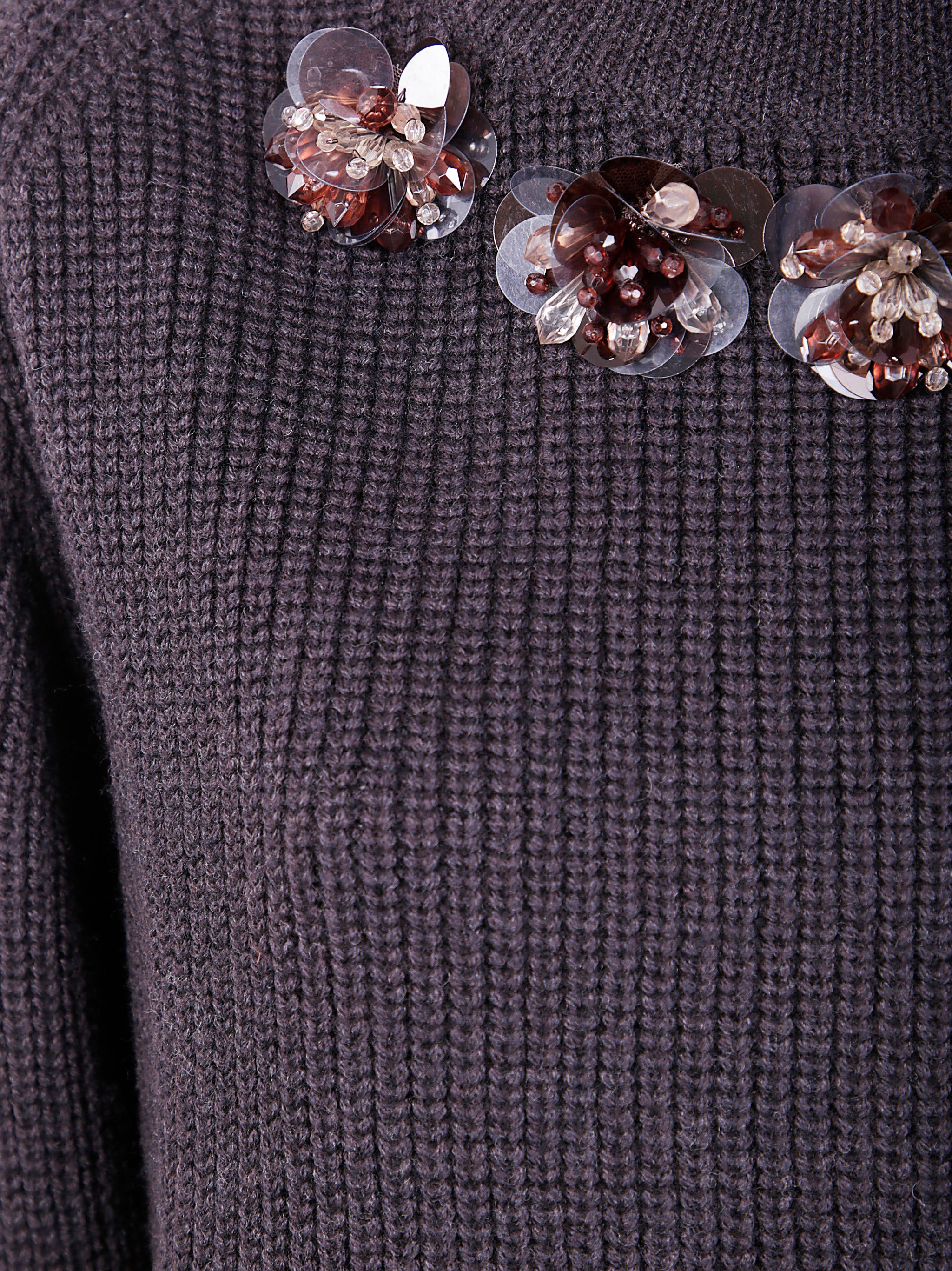 PAROSH Embroidered Turtle Neck Sweater for Women