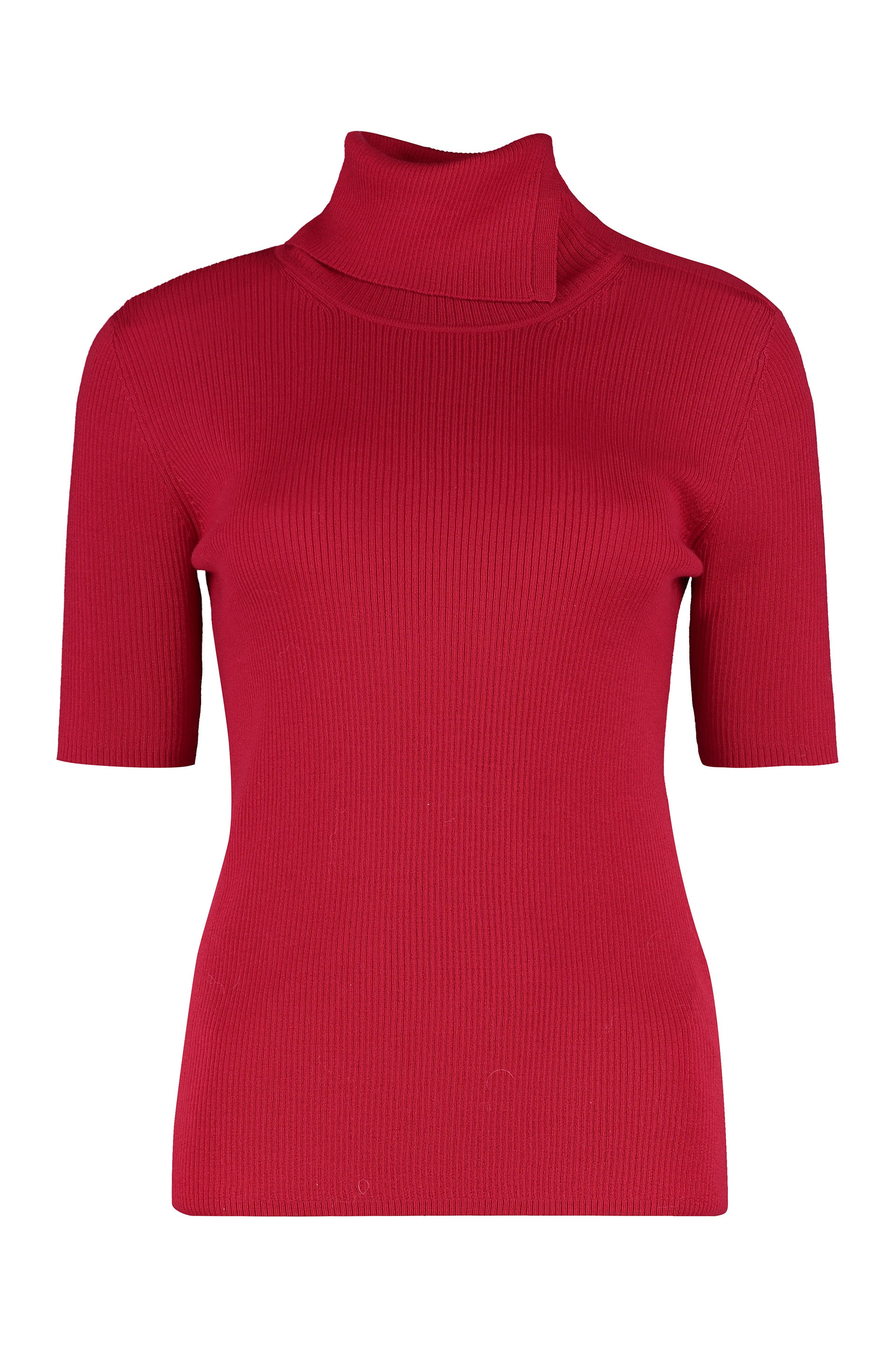 PAROSH Leila Ribbed Wool Turtleneck Sweater