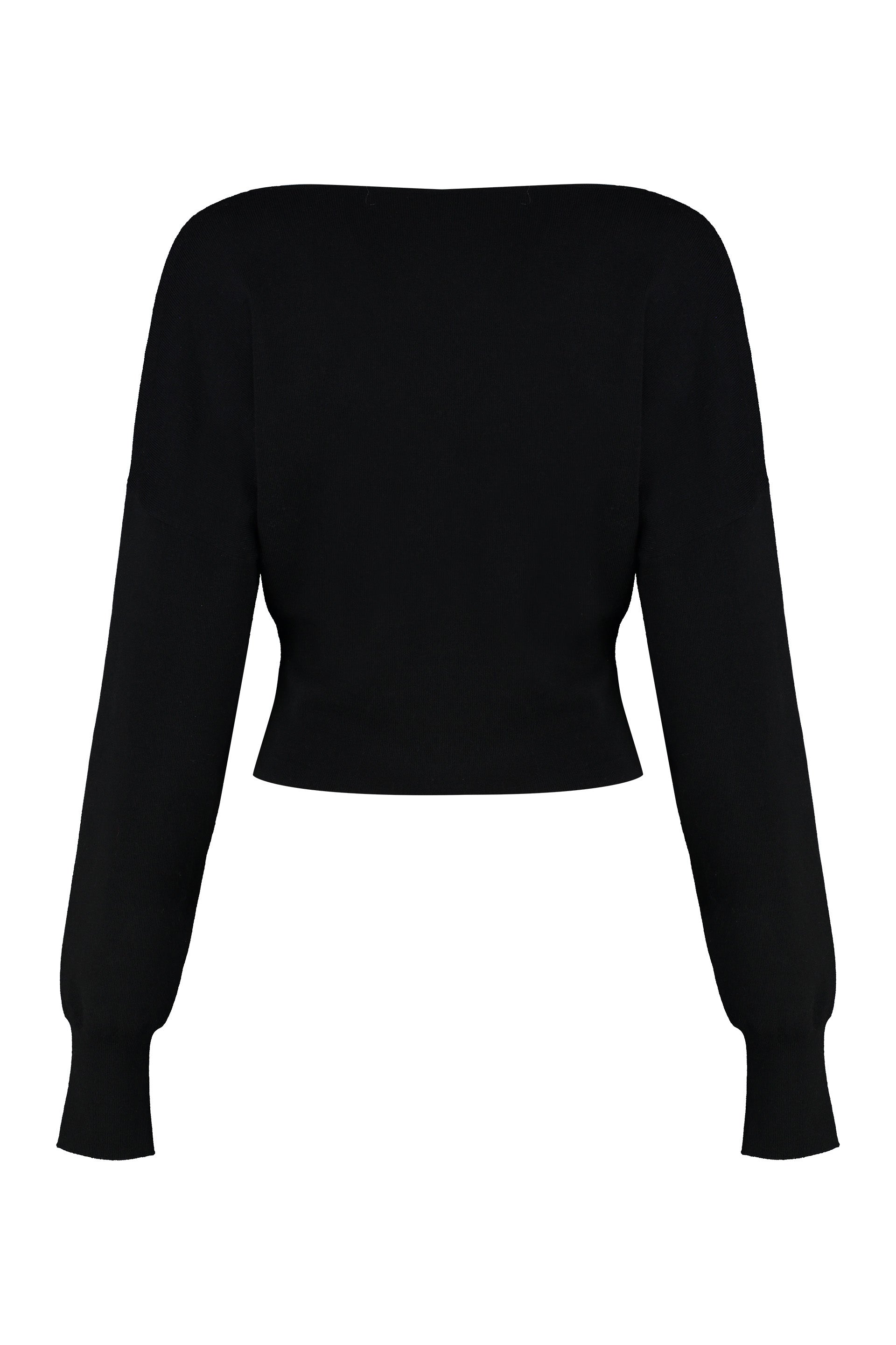 PAROSH Deep V-Neck Wool and Cashmere Sweater