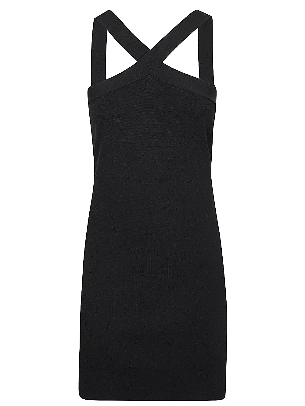 PAROSH Mini Dress with Wide Crossover Straps
