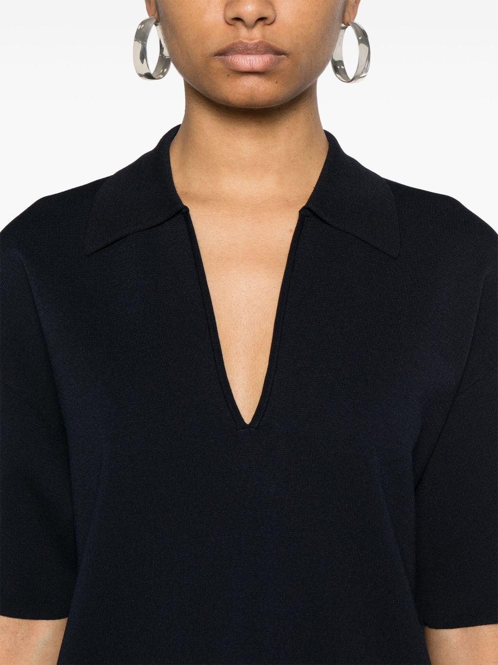 PAROSH V-Neck Short Sleeve Mini T-Shirt Dress