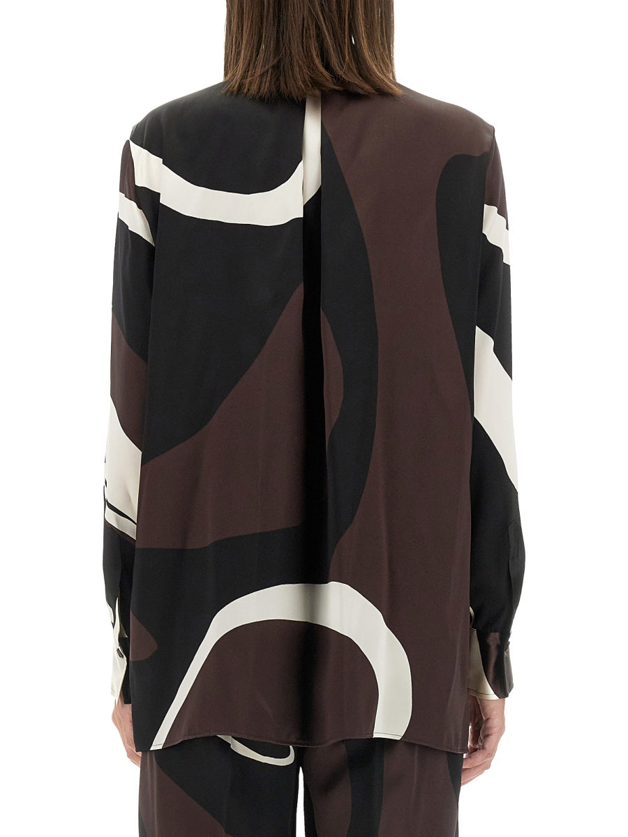 KITON Silk Printed Shirt - Regular Fit, Size 42 IT