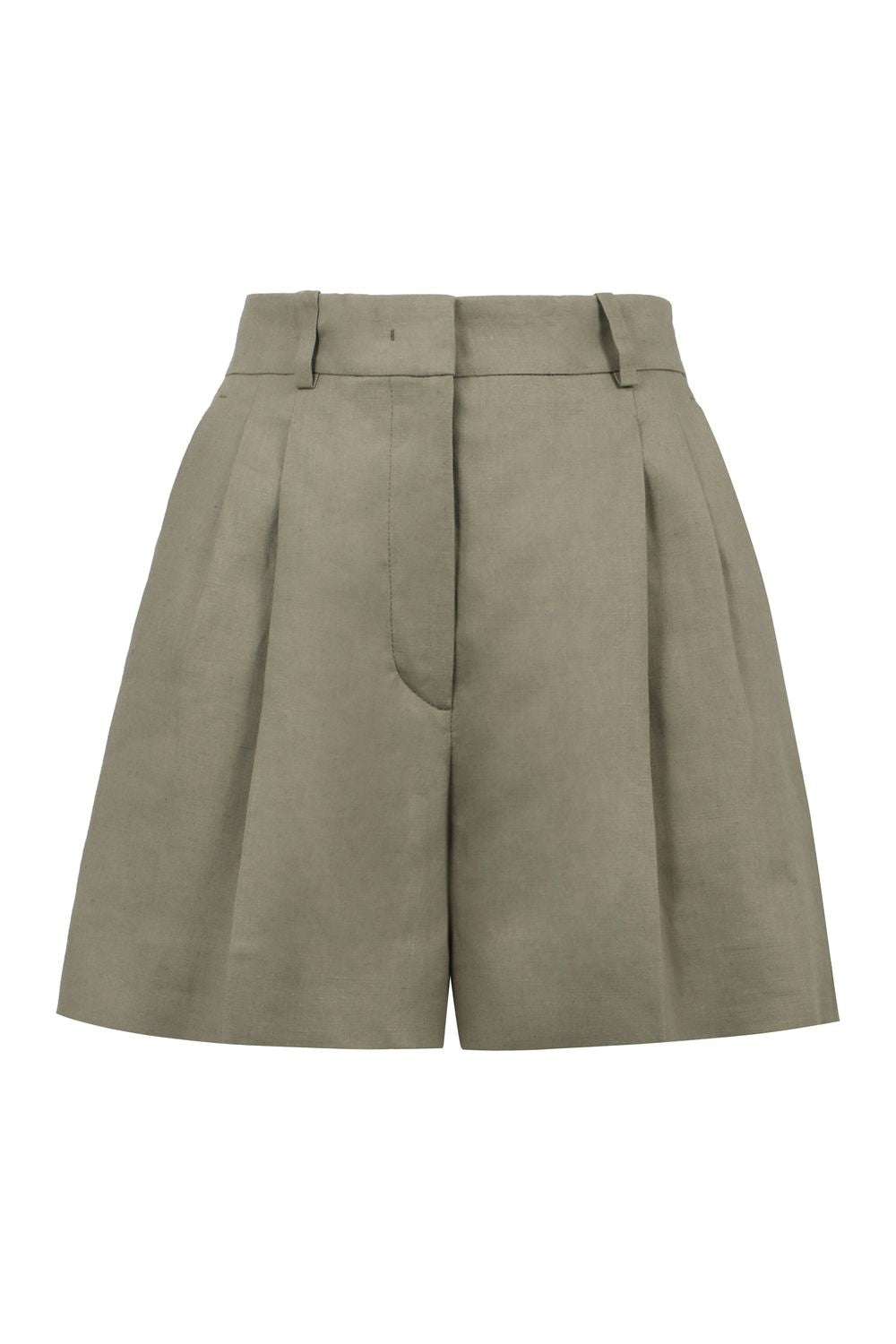 KITON Linen Shorts with Wide Front Pleats - Women's SS24