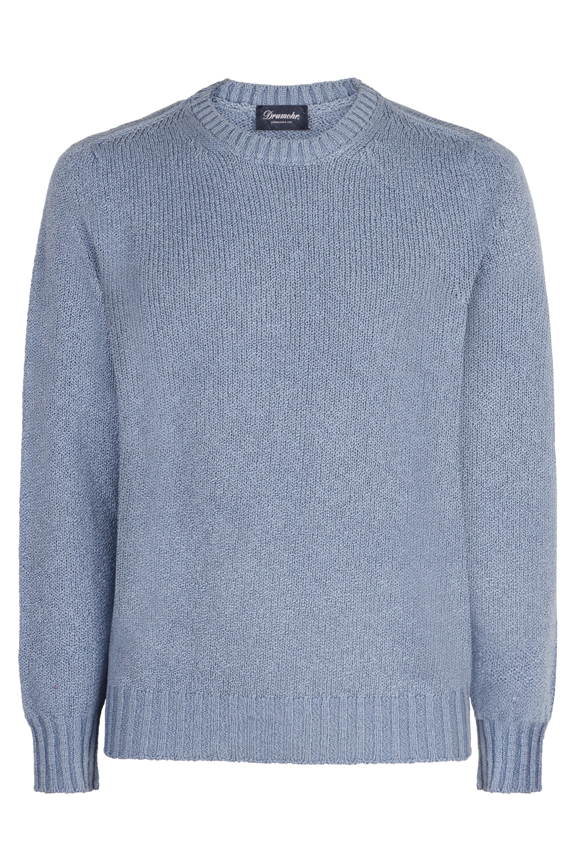 DRUMOHR Classic Cotton Sweater with Ribbed Knit Edges