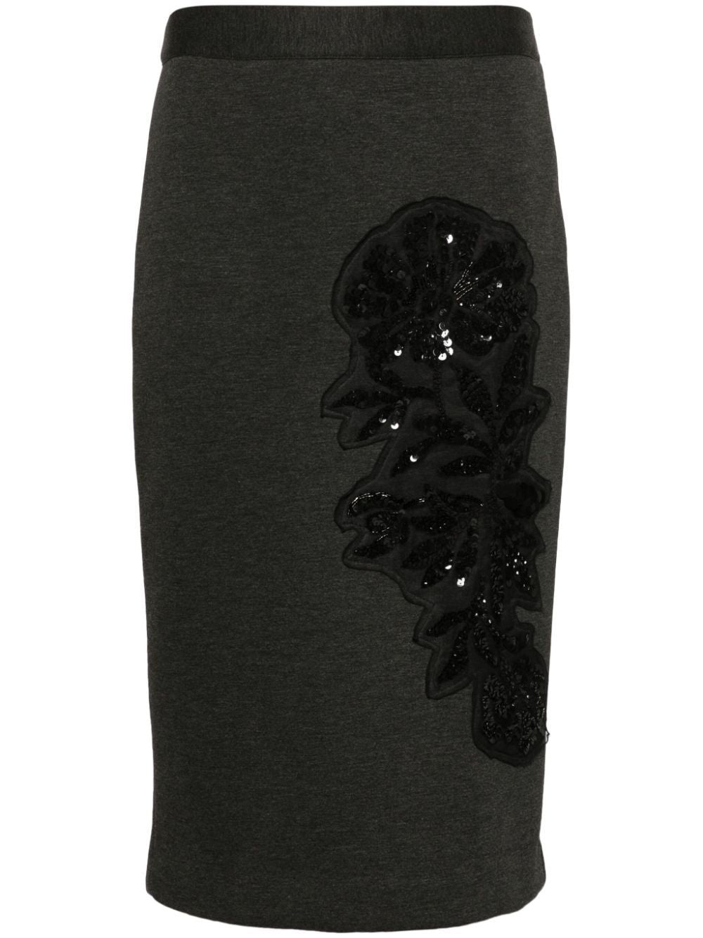 PAROSH Sequin Embellished Midi Skirt