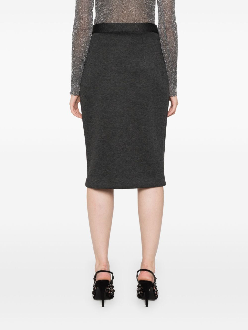 PAROSH Sequin Embellished Midi Skirt