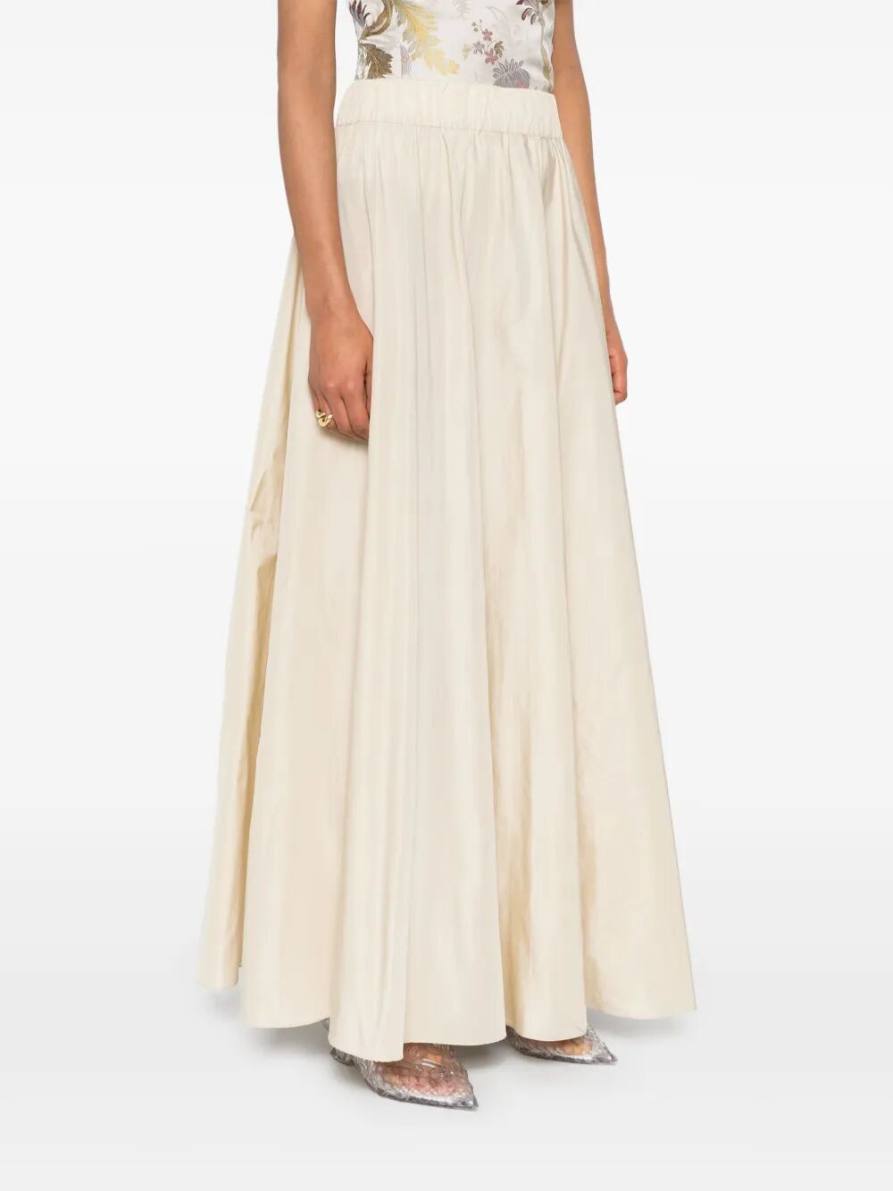 PAROSH Taffeta Maxi Skirt for Women - SS25 Collection