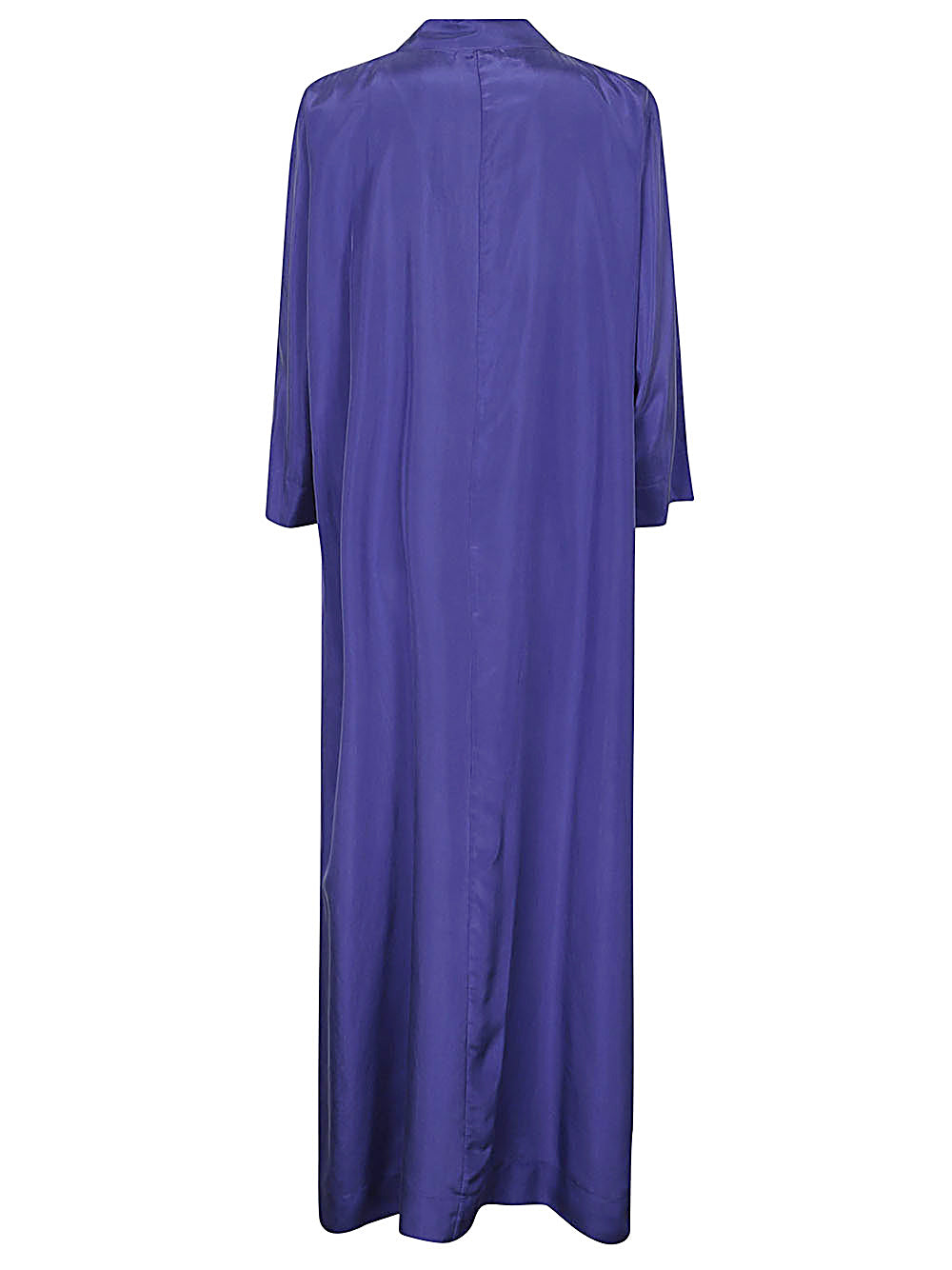 PAROSH Silk V-Neck Long Dress with Side Slits for Women