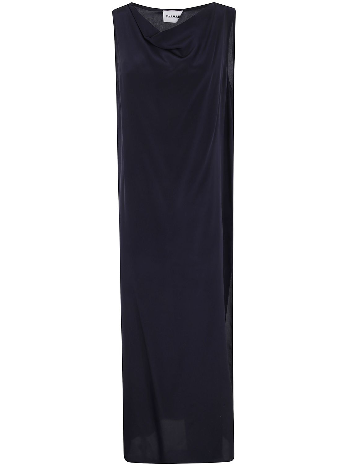 PAROSH Drape Neck Shift Dress - SS25 Women's Mini Style