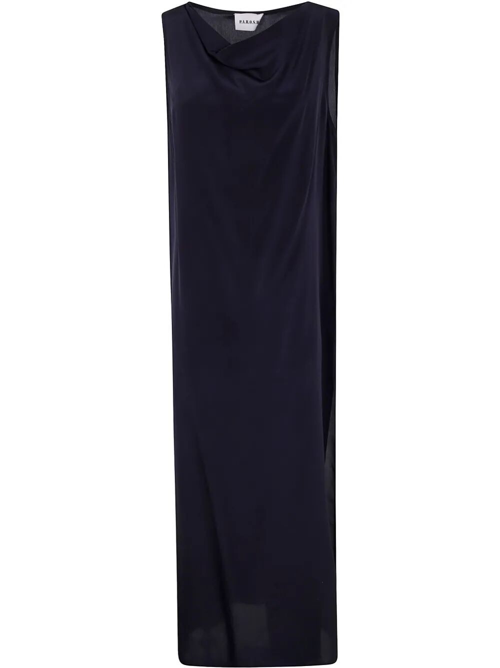 PAROSH Drape Neck Shift Dress - SS25 Women's Mini Style