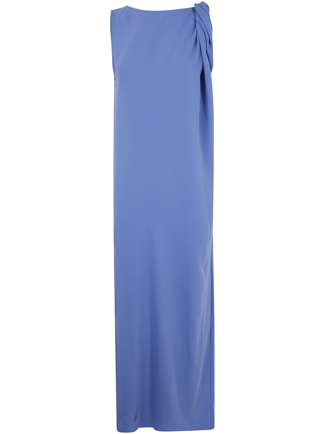 PAROSH Knot Shoulder Mini Shift Dress