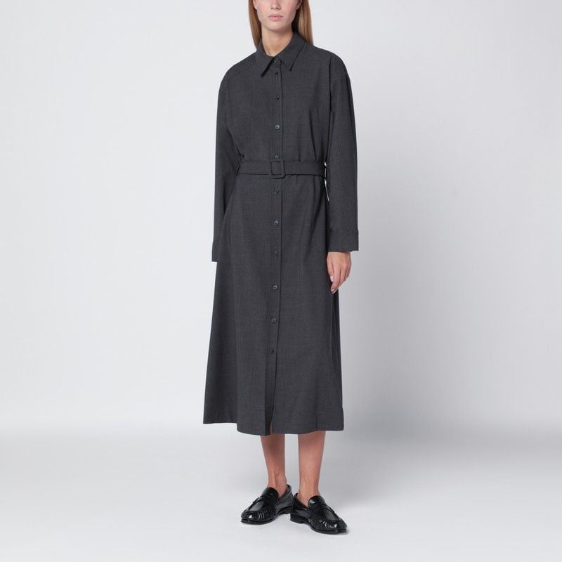 PAROSH Belted Midi Shirt Dress
