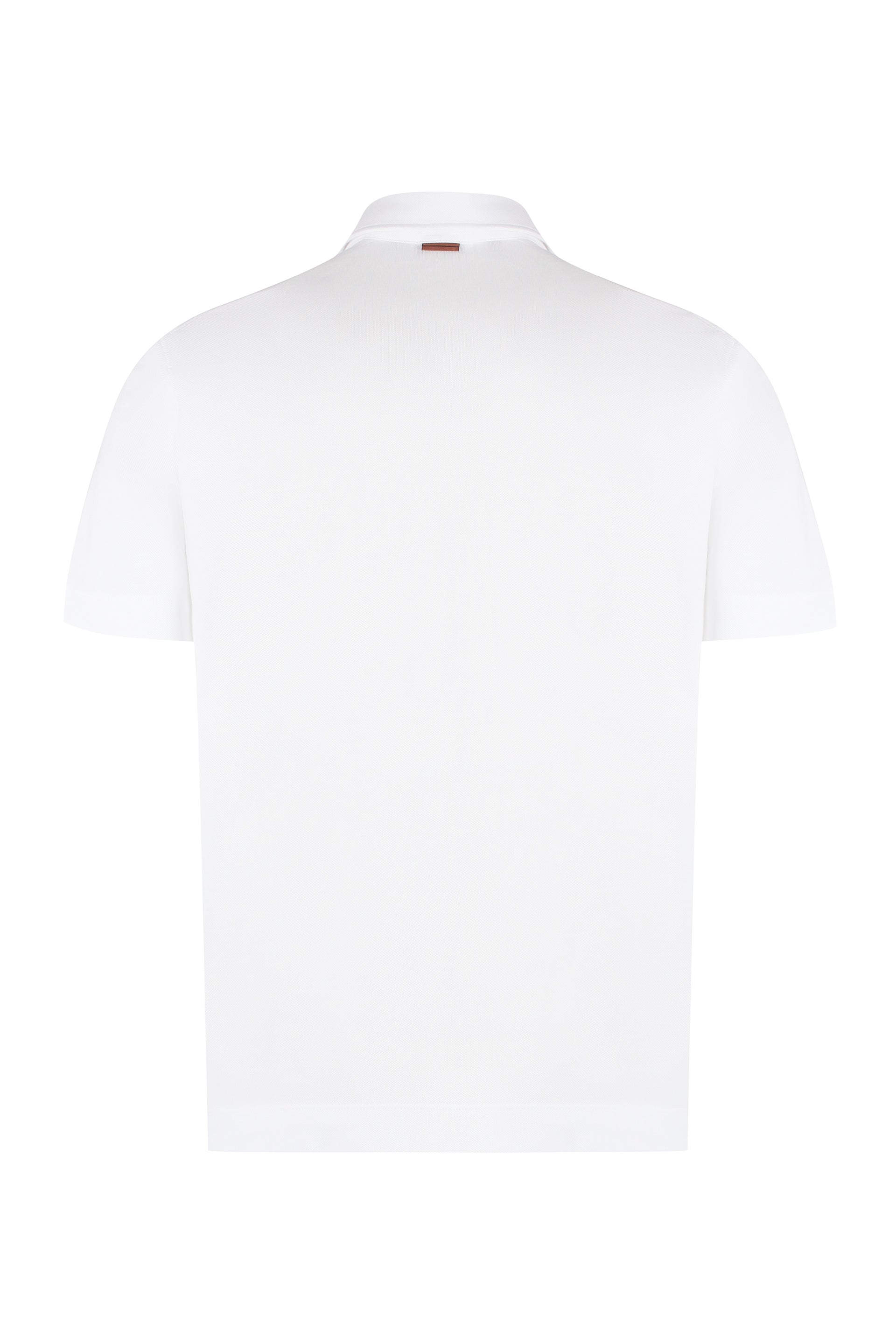 ZEGNA Short Sleeve Cotton Pique Polo Shirt