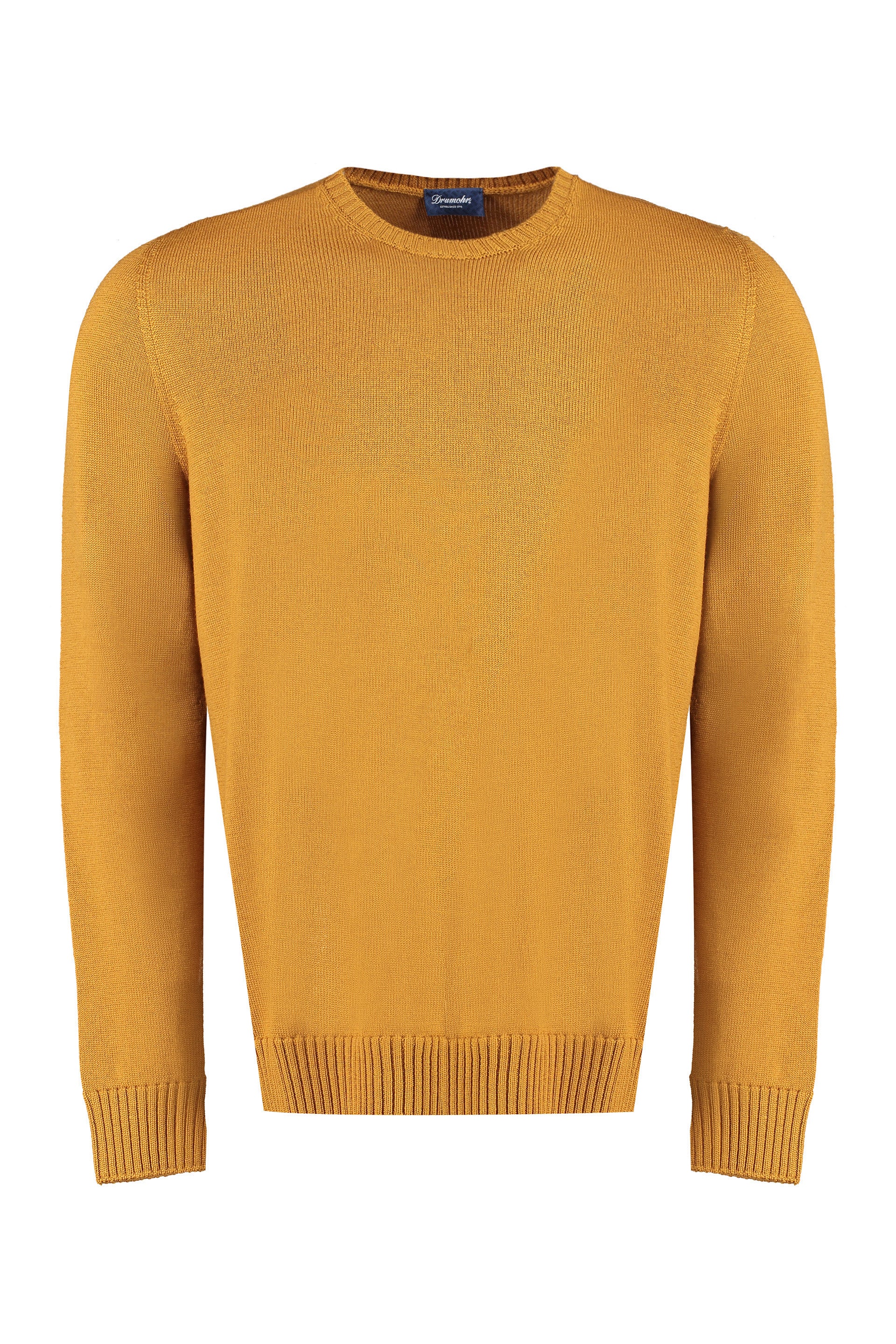 DRUMOHR Ribbed Knit Merinos Wool Pullover for Men