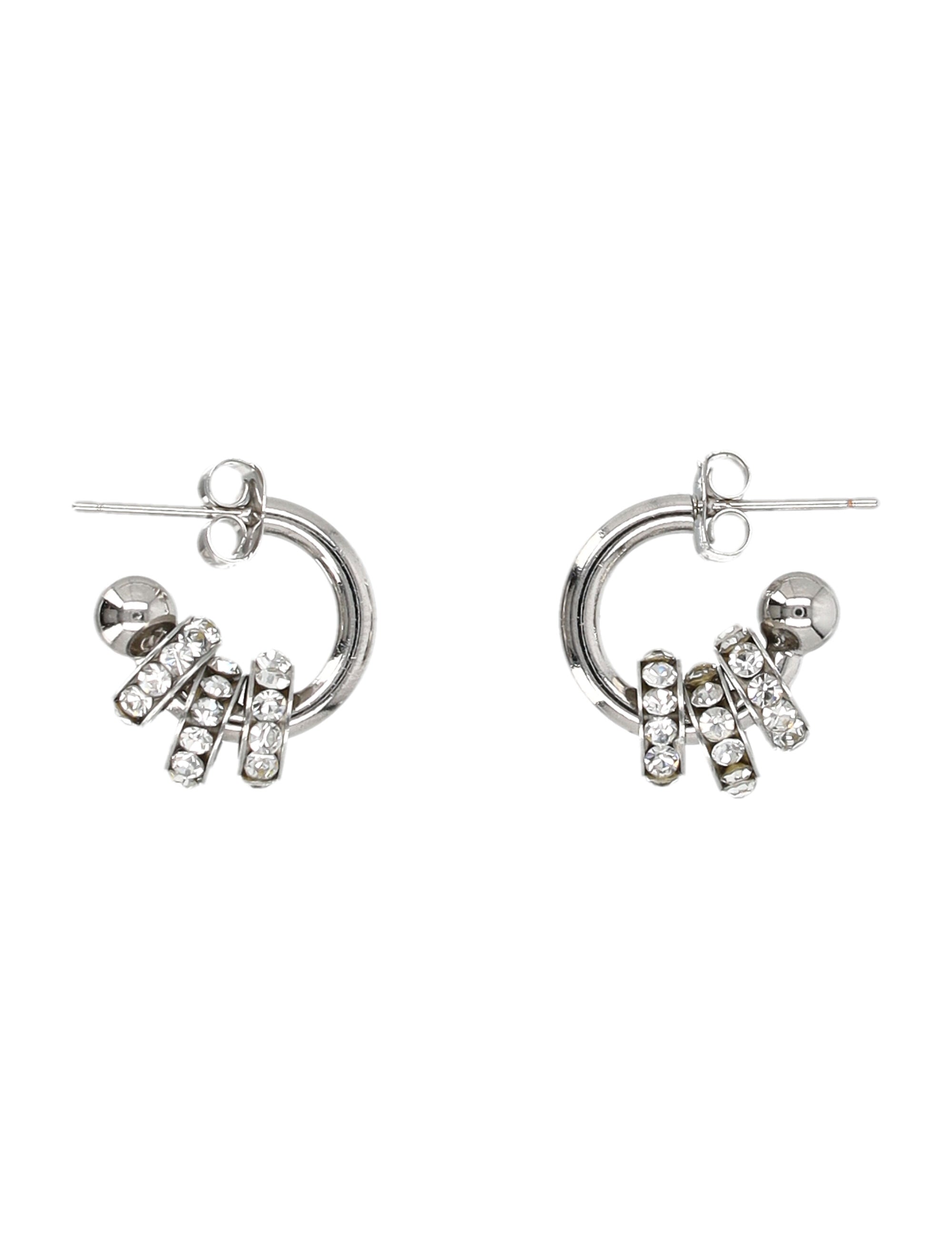 JUSTINE CLENQUET Mini Daisy Earrings with Crystal Rhinestones