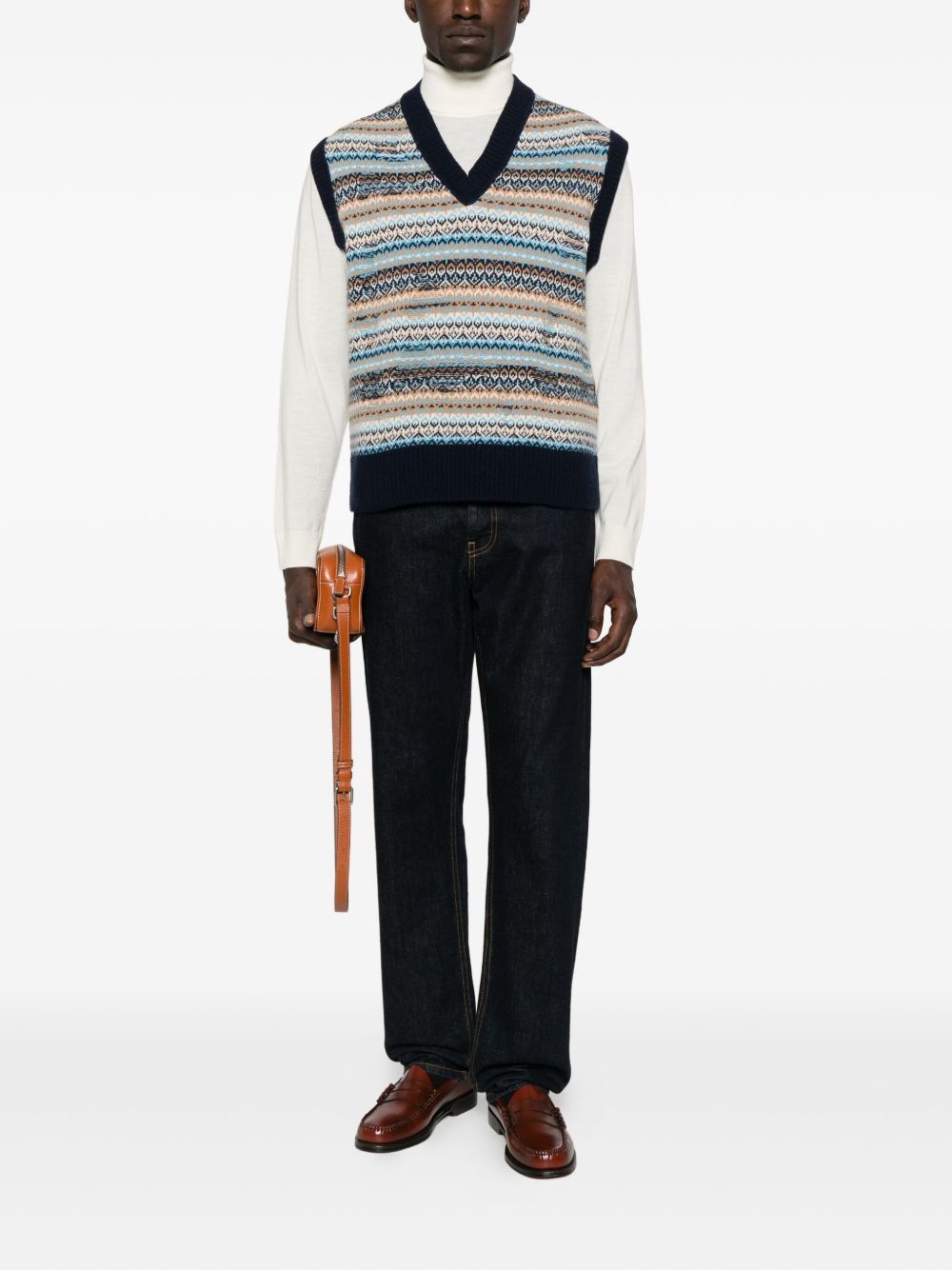 DANIELE FIESOLI Men's Sophisticated Merino Wool Sweater