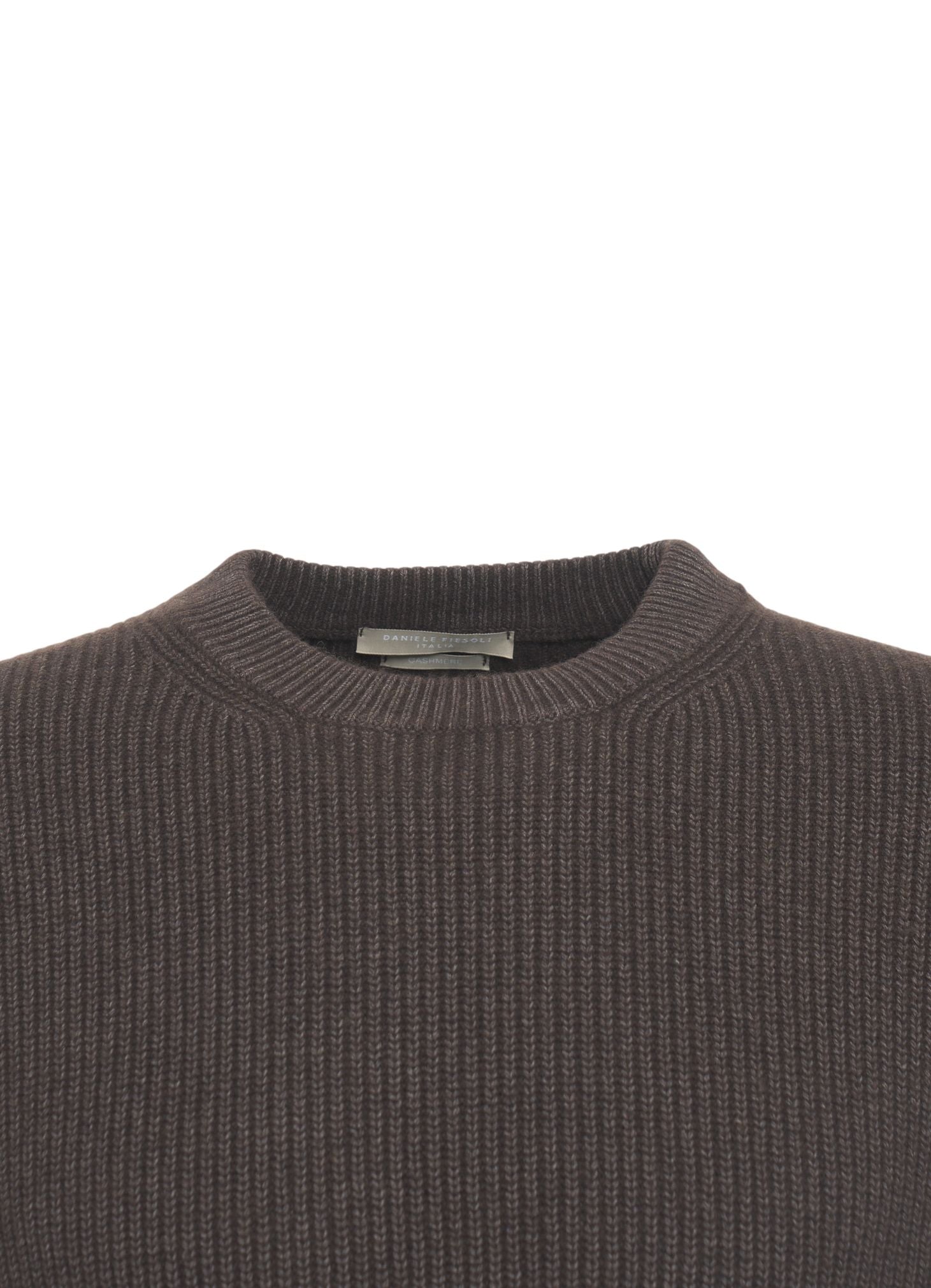 DANIELE FIESOLI Classic Ribbed Cashmere Pullover for Men - FW25