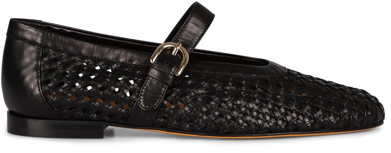 DOUCAL'S Leather Ballet Flats with Adjustable Strap