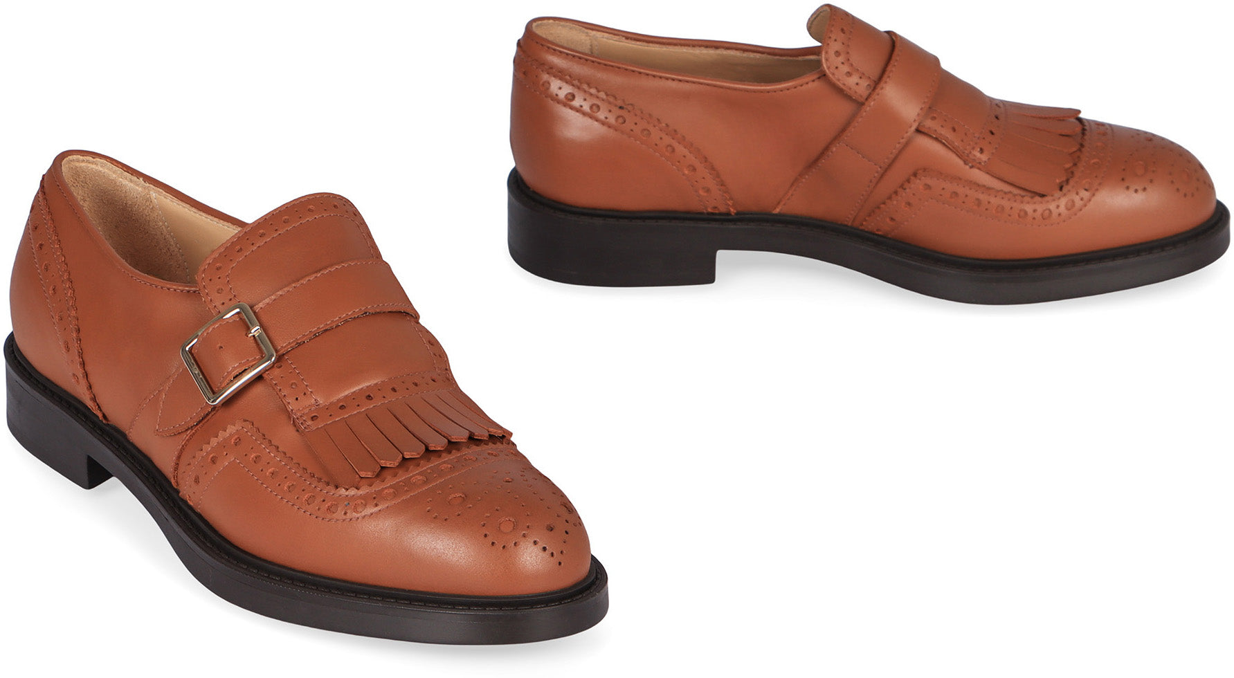 DOUCAL'S Monk-Strap Leather Shoes