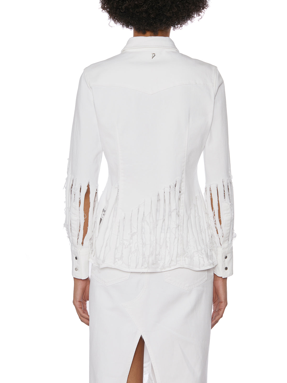 DONDUP Women's Fringed Cotton Texana Shirt - Size 40