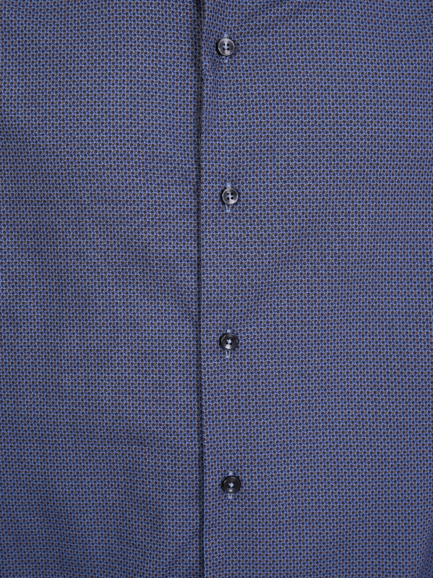 DELL'OGLIO Geometric Print Blue Shirt for Men - FW25