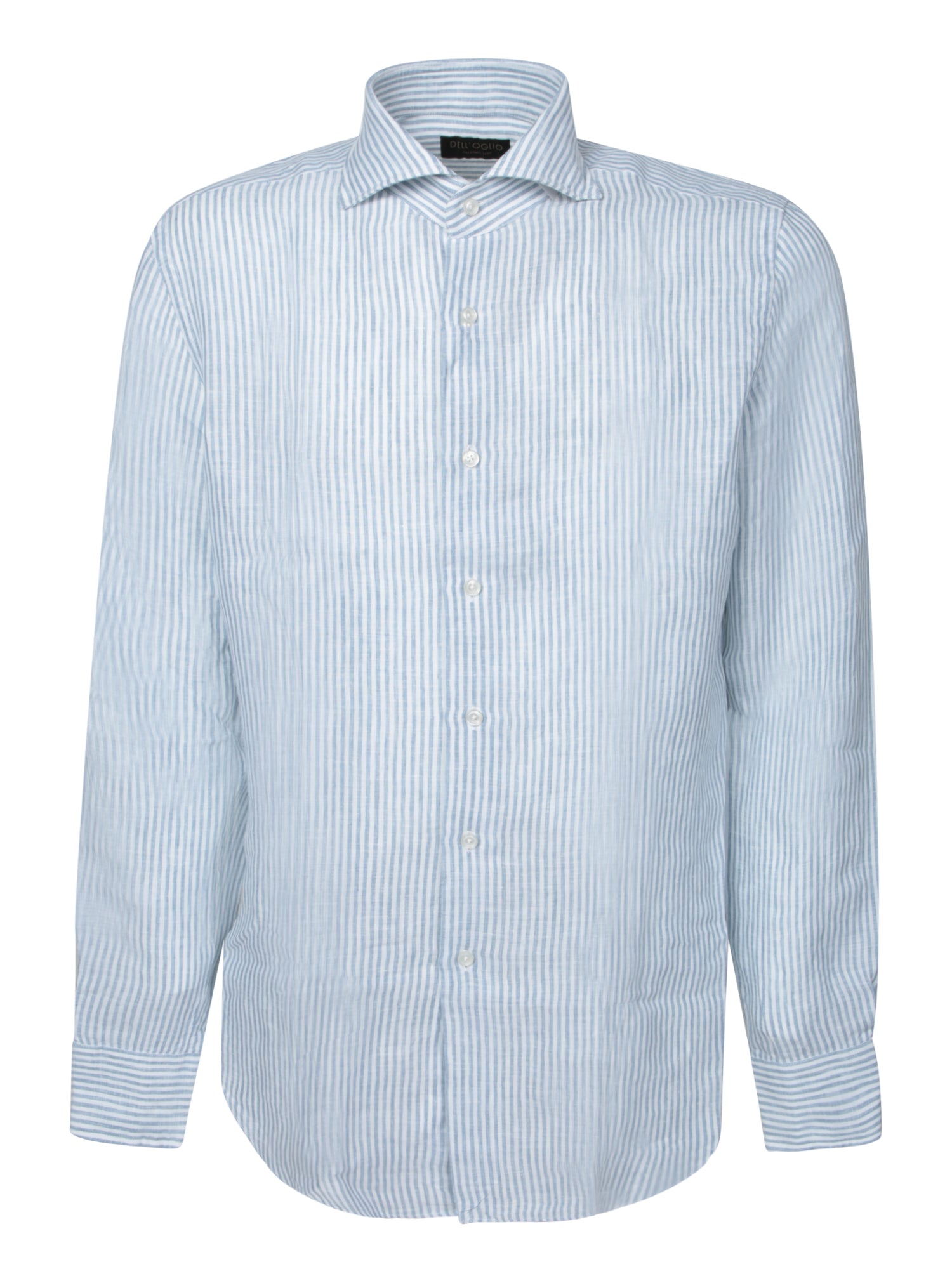 DELL'OGLIO Classic Striped Long Sleeve Linen Shirt