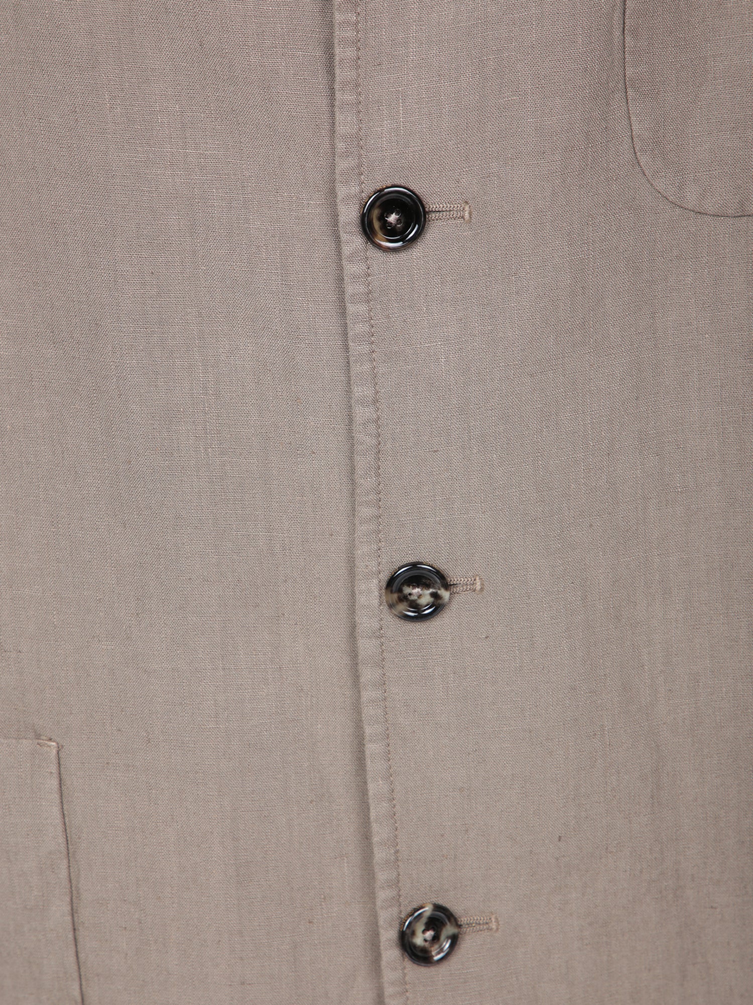 DELL'OGLIO Classic Brown Linen Shirt for Men