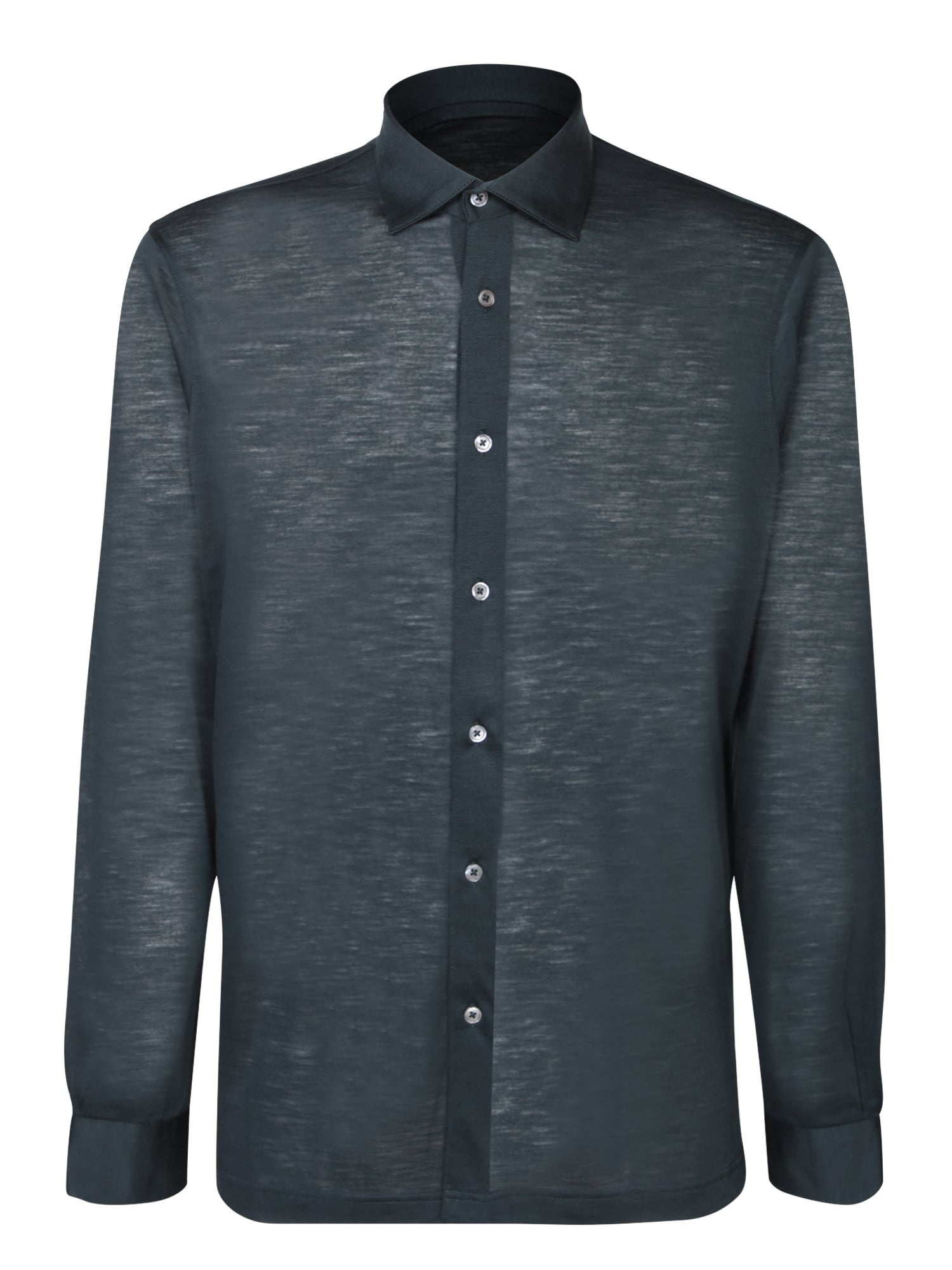 DELL'OGLIO Classic Green Wool Shirt for Men - FW25