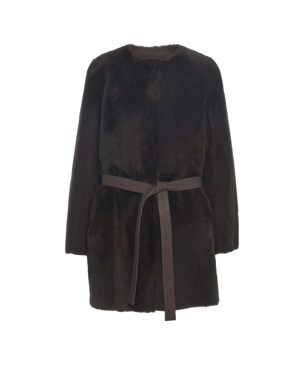 DESA 1972 Luxurious 1972 Sheepskin Jacket with Waist Belt for Women