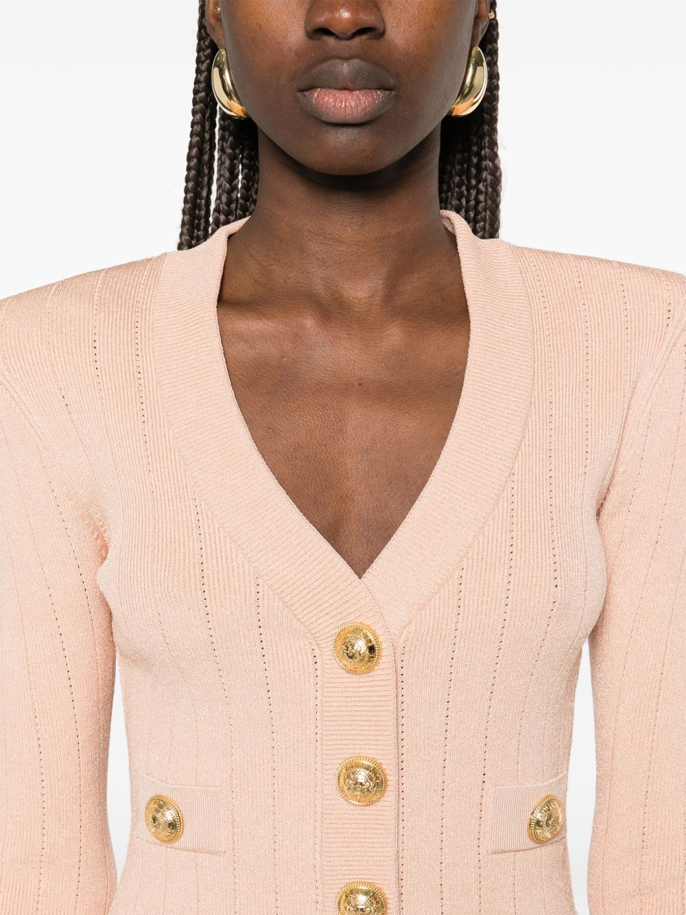 BALMAIN Buttoned V-Necked Cardigan for Women