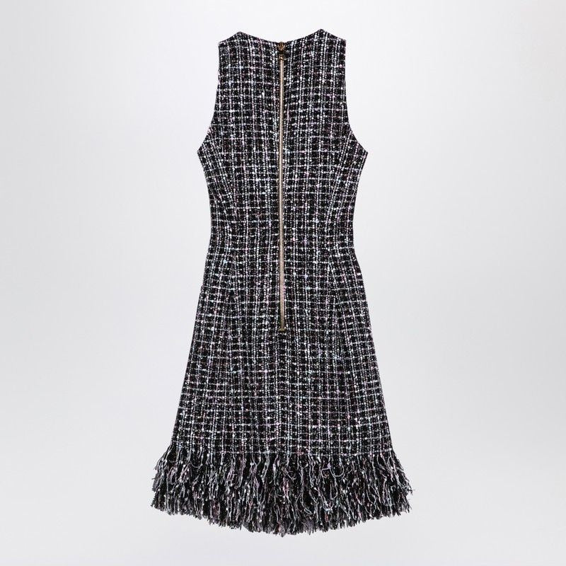 BALMAIN Chic Sleeveless Tweed Mini Dress with Buttons