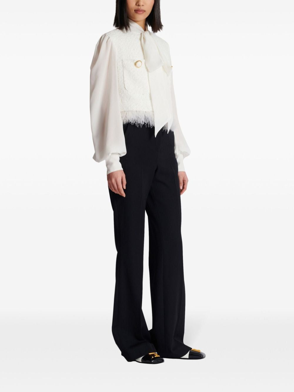 BALMAIN Lavalierre Mini Jacket with Bow Pocket