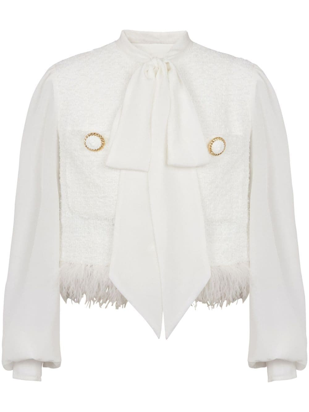 BALMAIN Lavalierre Mini Jacket with Bow Pocket