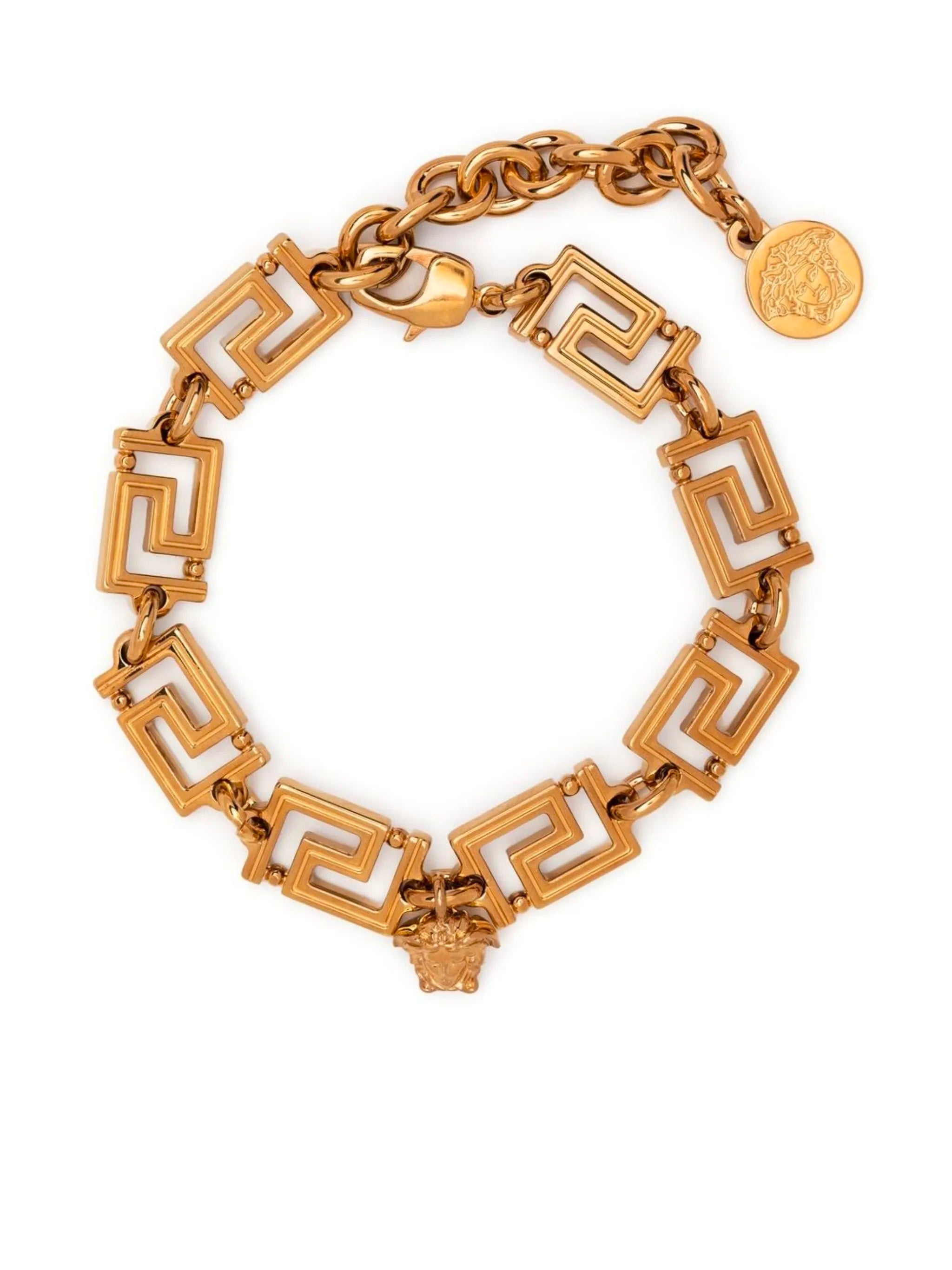 VERSACE Greek Chain Bracelet with Medusa Charm - 17+5 cm