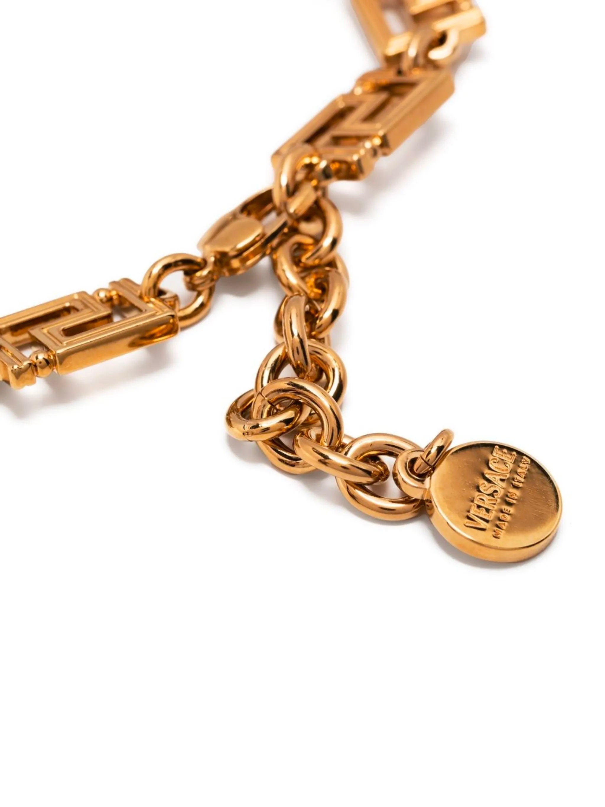VERSACE Greek Chain Bracelet with Medusa Charm - 17+5 cm