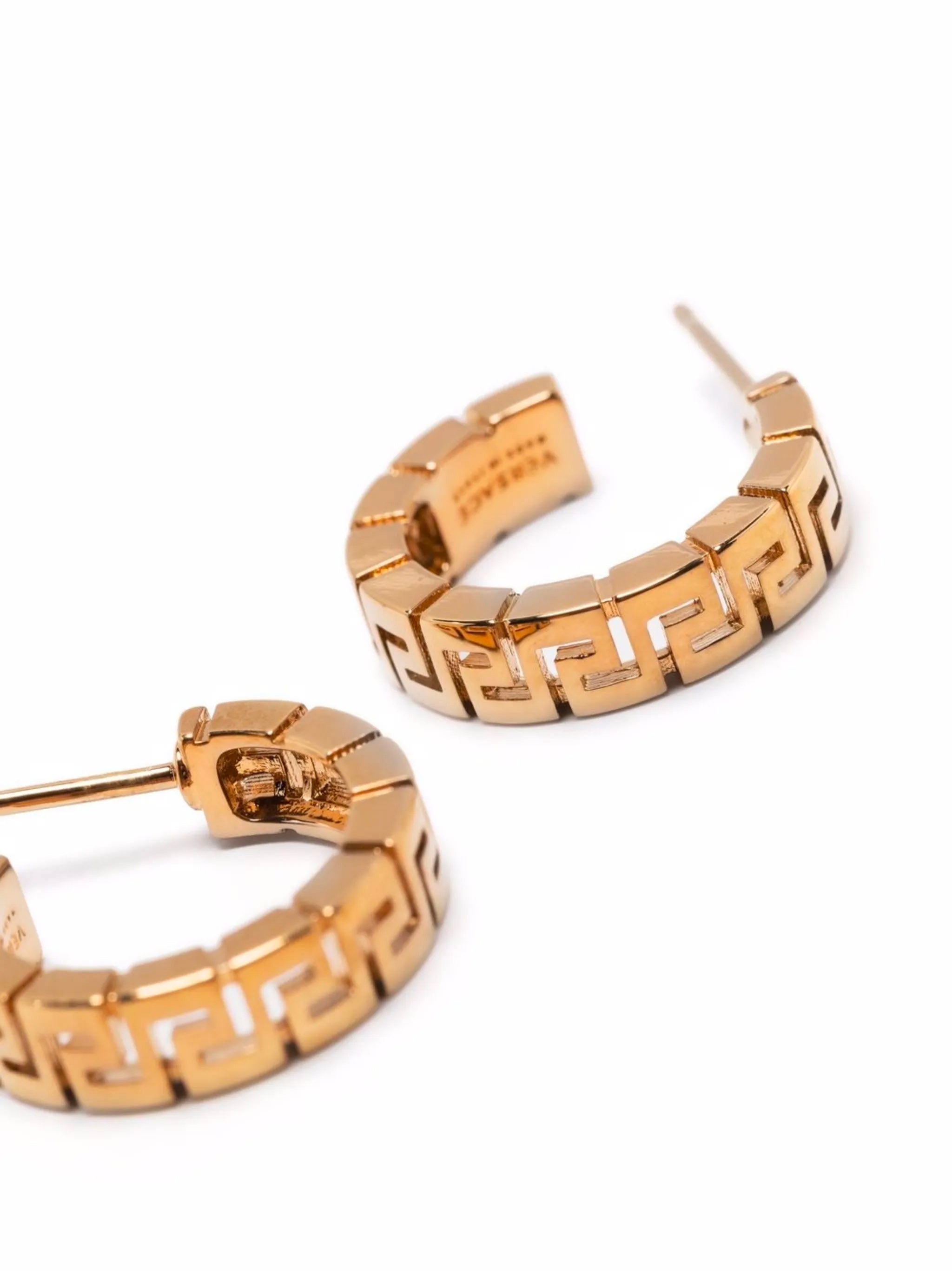 VERSACE Greek Pattern Hoop Earrings