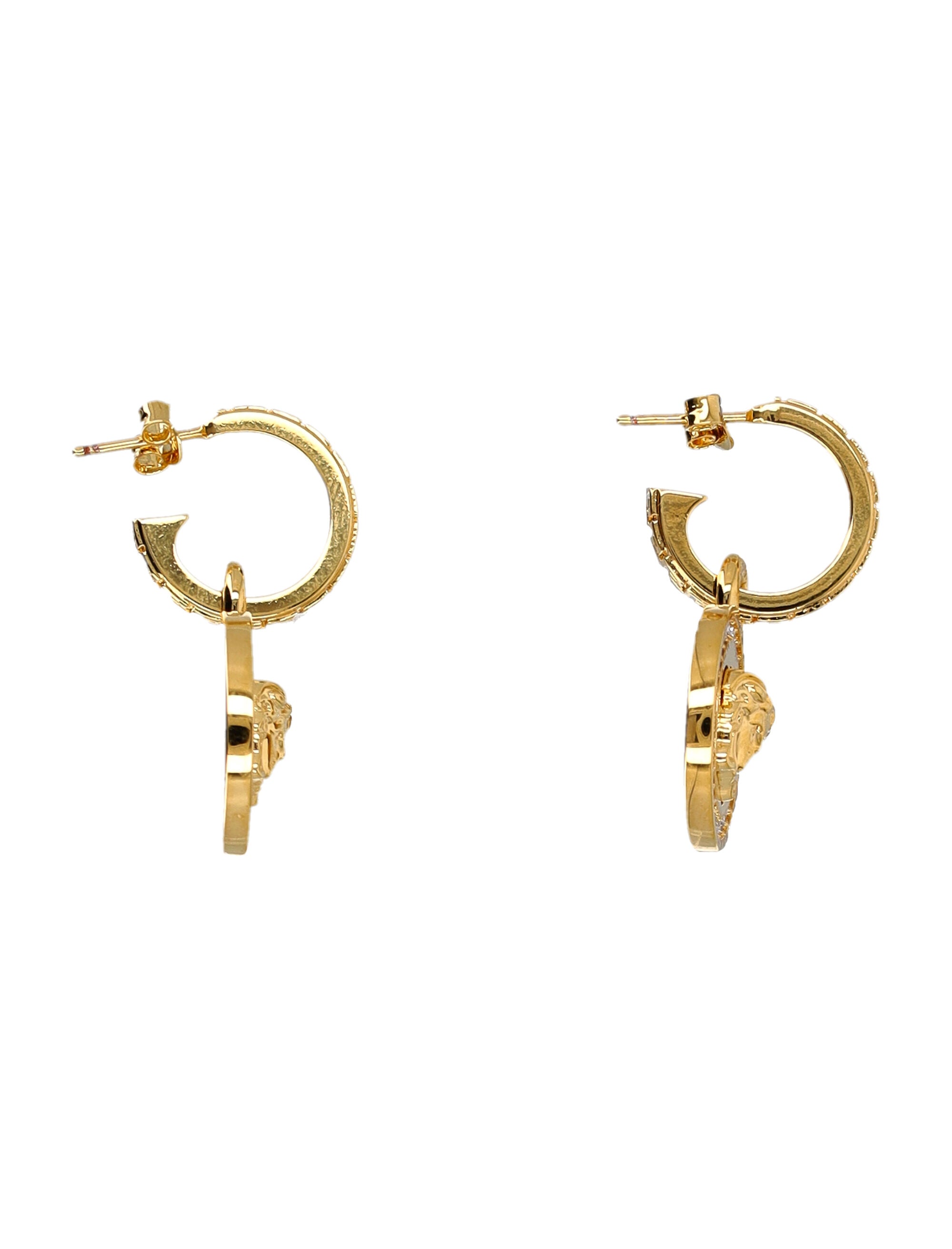 VERSACE Mini Medusa Crystal Greek Earrings