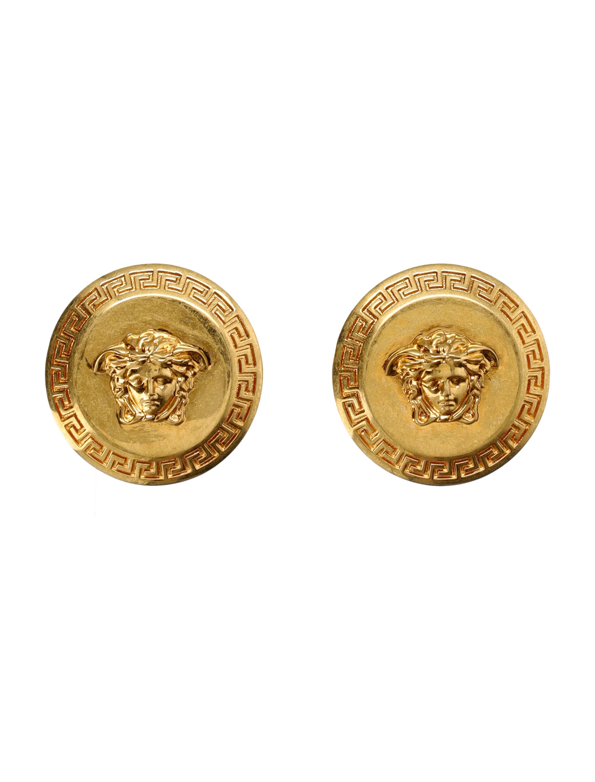 VERSACE Medusa Vintage Effect Stud Earrings - 3.5 CM