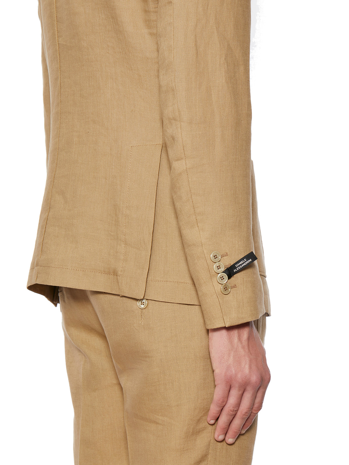 DANIELE ALESSANDRINI Men's Single-Breasted Linen Jacket Size 48