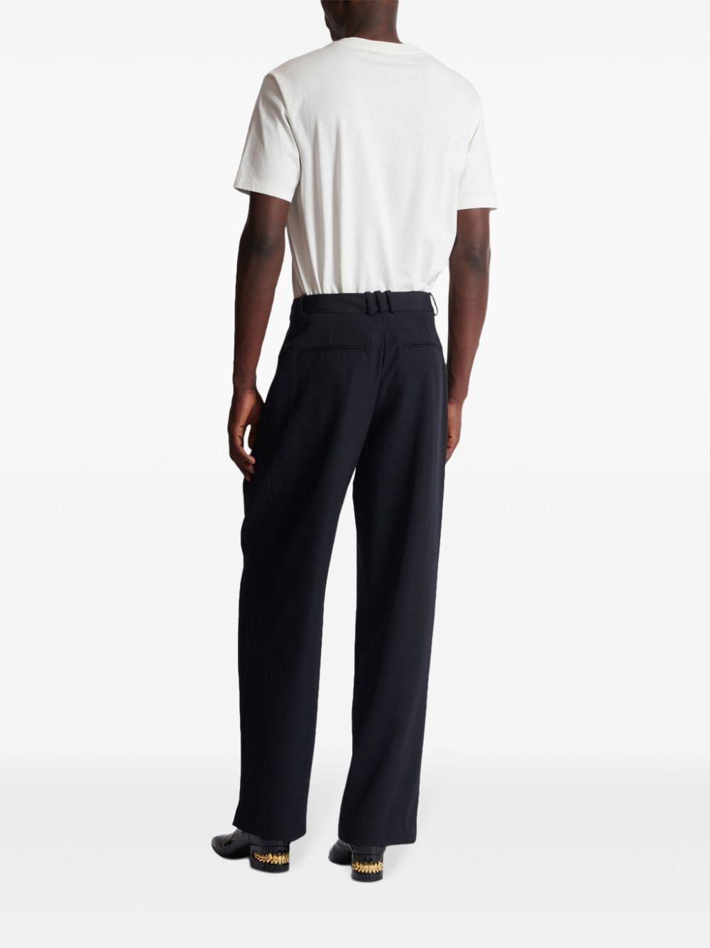 BALMAIN Men's Pleated Wool Pants - FW24 Collection