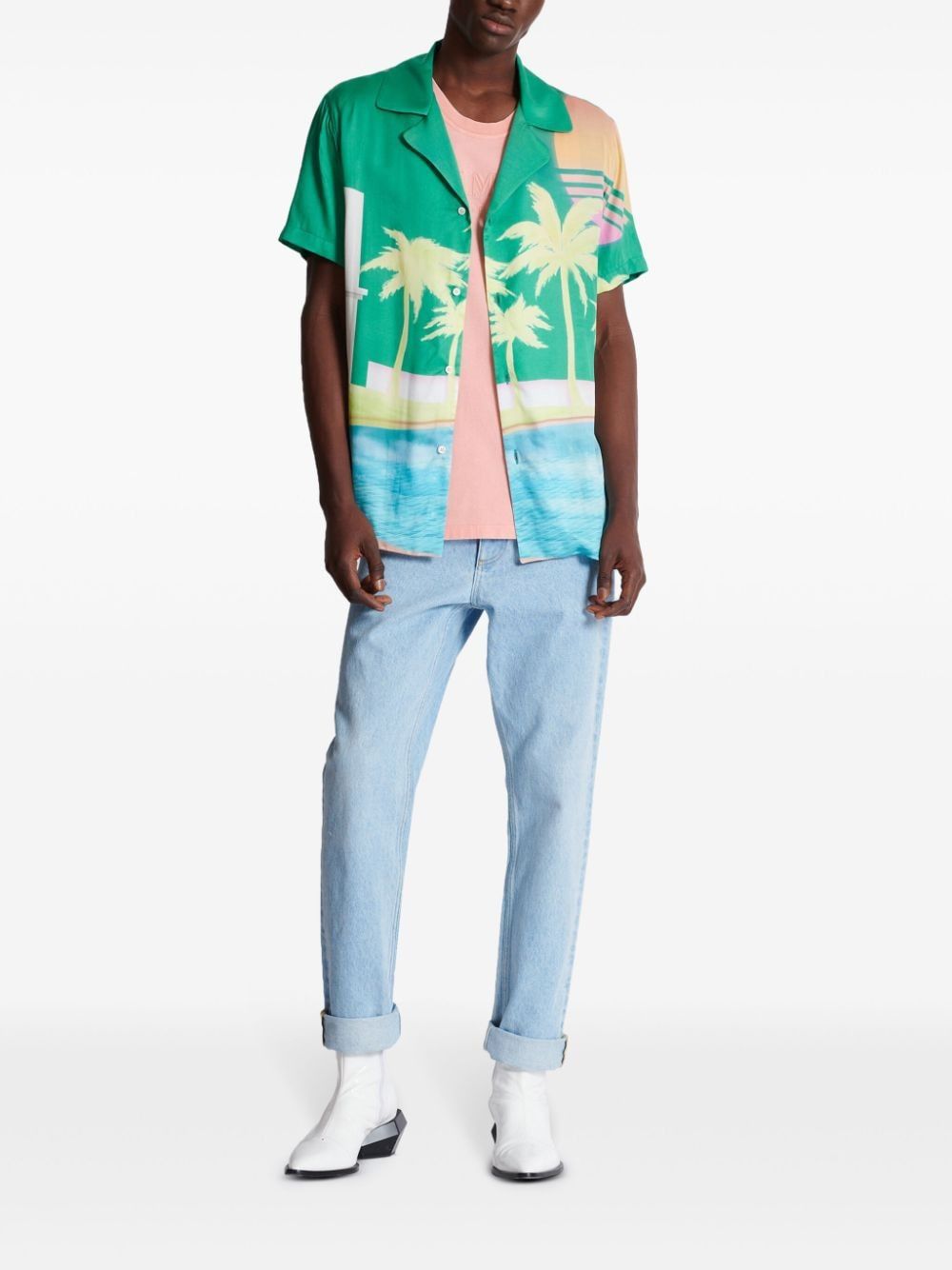 BALMAIN Palm Print Pyjama Shirt for Men