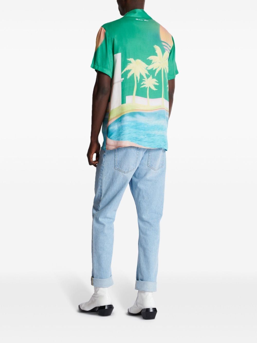 BALMAIN Palm Print Pyjama Shirt for Men