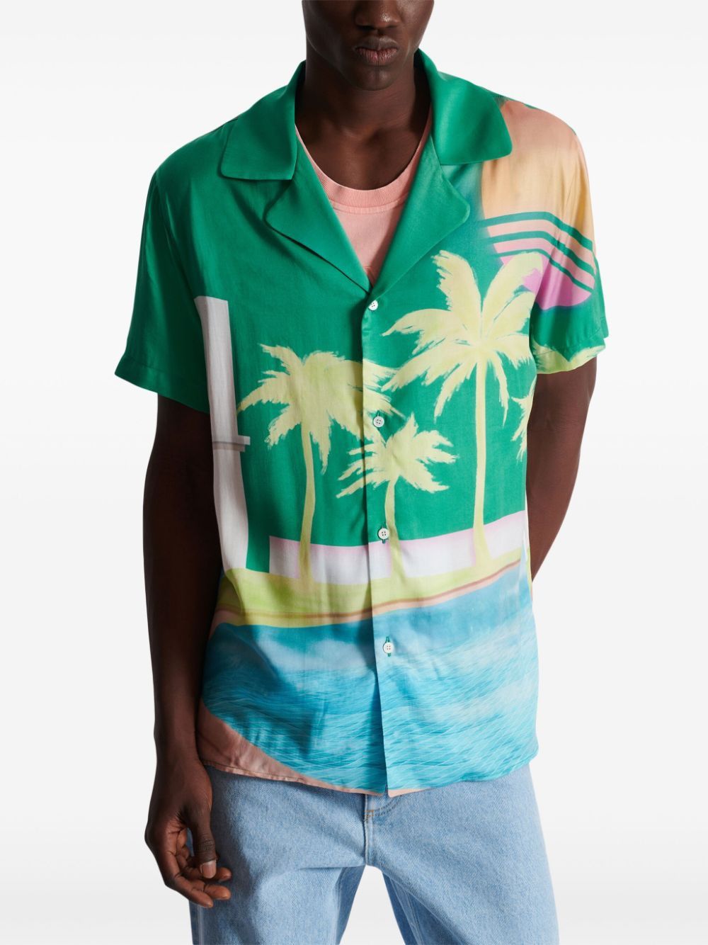 BALMAIN Palm Print Pyjama Shirt for Men