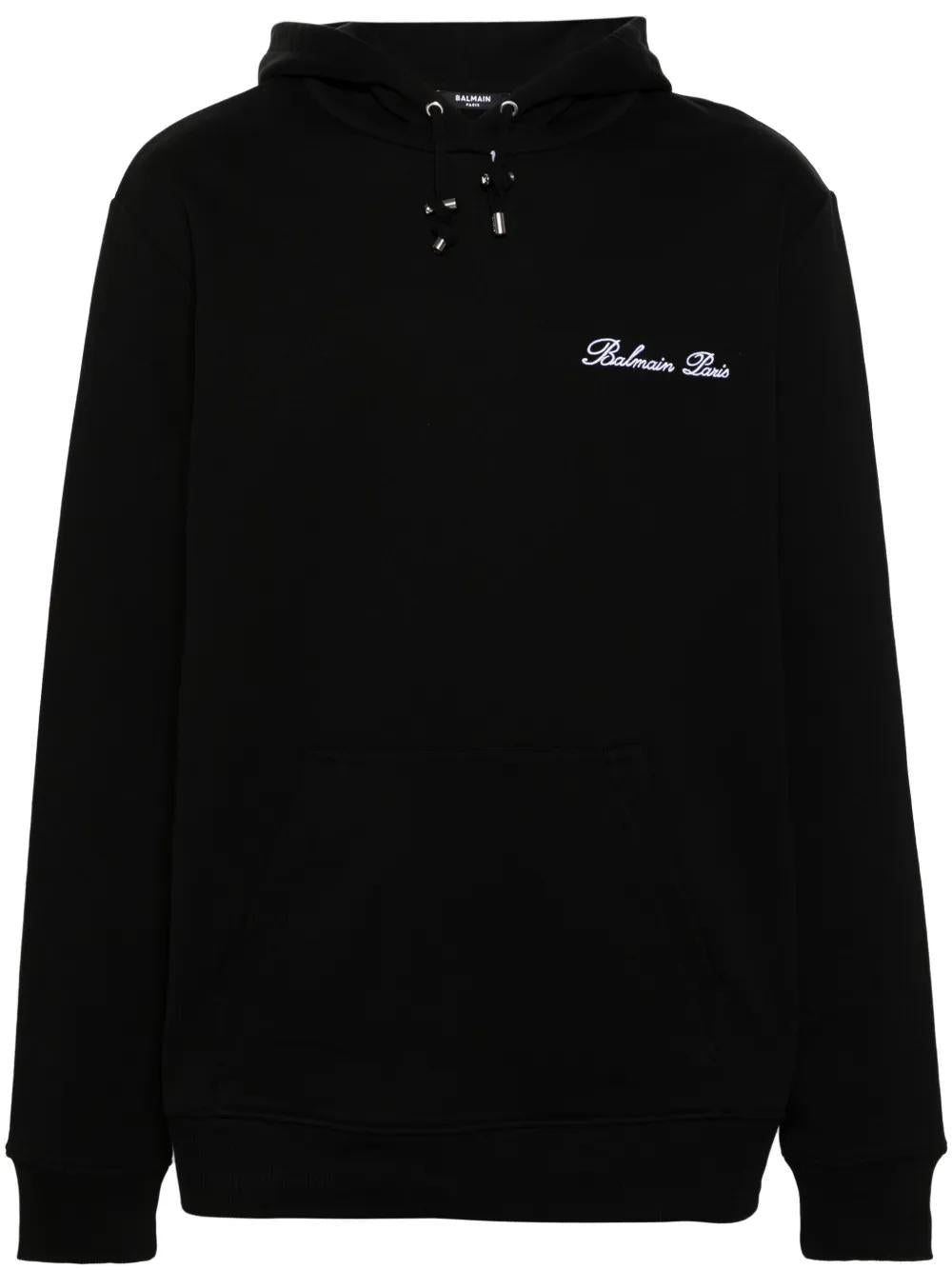 BALMAIN Iconic Cotton Hoodie for Men